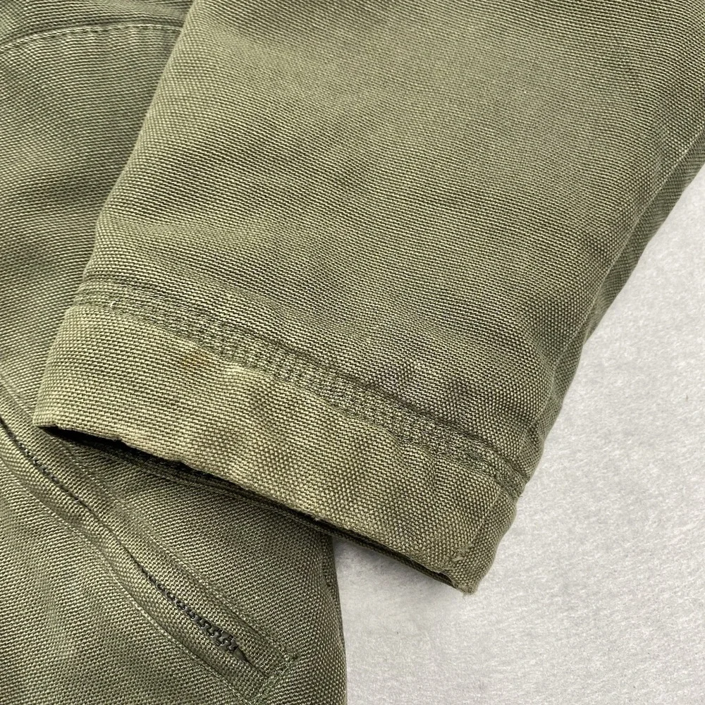 Vintage Ther North Face Jacket Mens Large Green Canvas Full Zip Hooded Sherpa